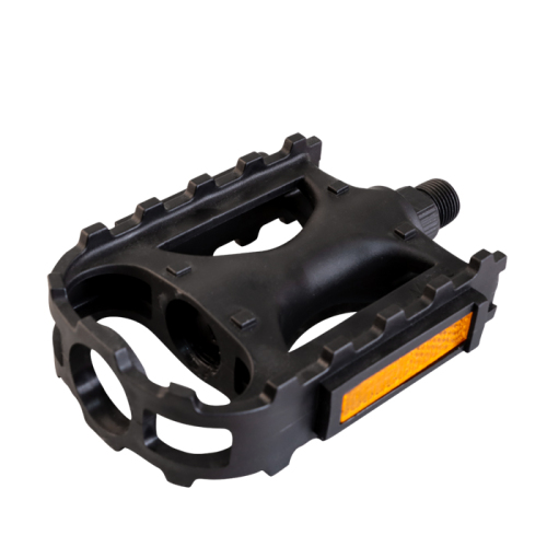 City Bike Pedals One Piece Black PP w / reflektor