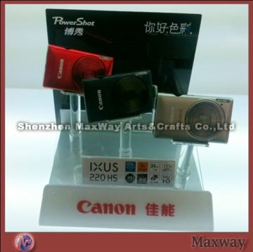 Fashionable white Acrylic Mobile phone/camera sets display holder/stand