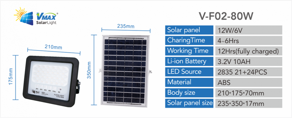 80W بقعة ضوء الشمسية مع مزيج الألوان