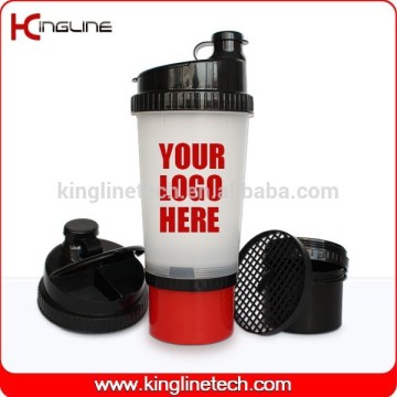 25oz/700ml plastic protein shaker bottle with compartment on bottom and pillbox in lid (KL-7001)