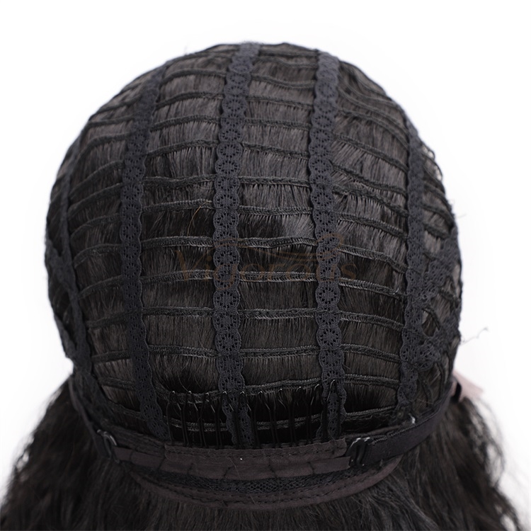 Vigorous Natural Black Synthetic Lace Front Wigs Long Water Wave Heat Resistant Fiber Hair Wigs for African Americans