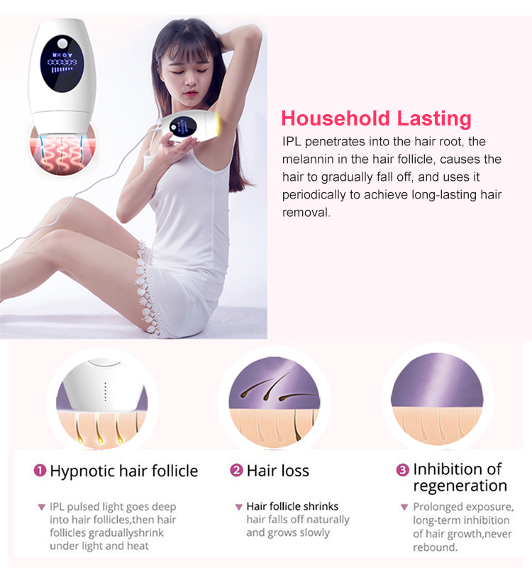 600,000  Electronic counting fast ipl mini laser machine hair removal device