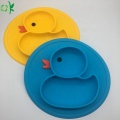 Platos de silicona para bebés con forma de patito lindo