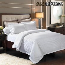 White Satin Stripe Hotel Bedding Set