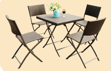 Leisure Wicker Rattan Chairs With Aluminum Frame , Folding Dining Room Chairs