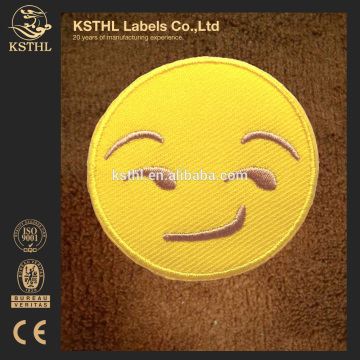 Smirking emoji embroidered badges custom emoji patch