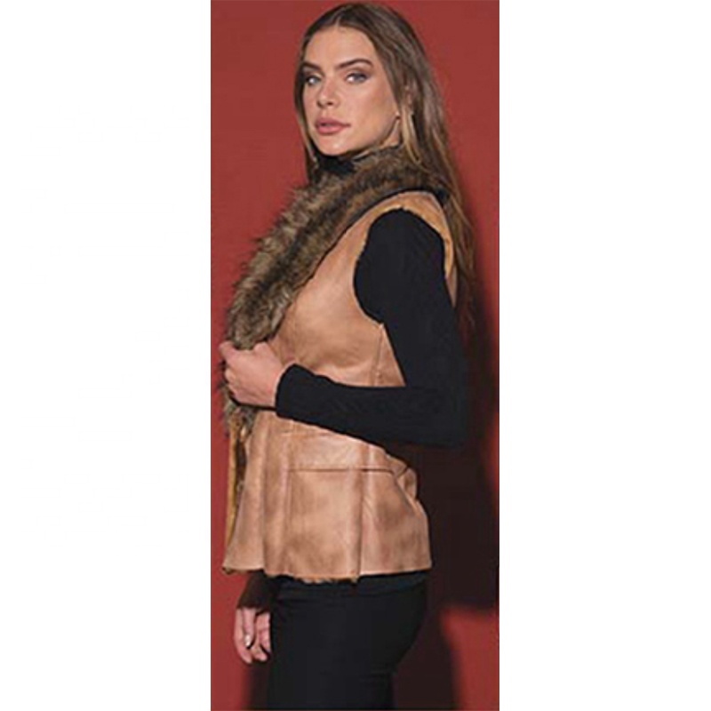 Hiver Chaud Fausse Fourrure Mode Femmes Gilet