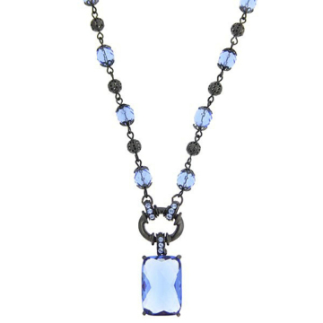 Popular iron on beads design conact rock blue crstyle necklace