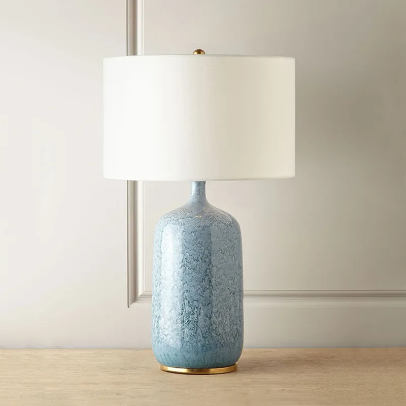 Exquisite All-Copper Ceramic Lamp with Traditional Chinese Motifs