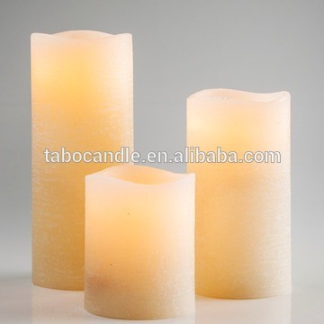 LED candles wave top/Ivory Pillar LED Candles Set