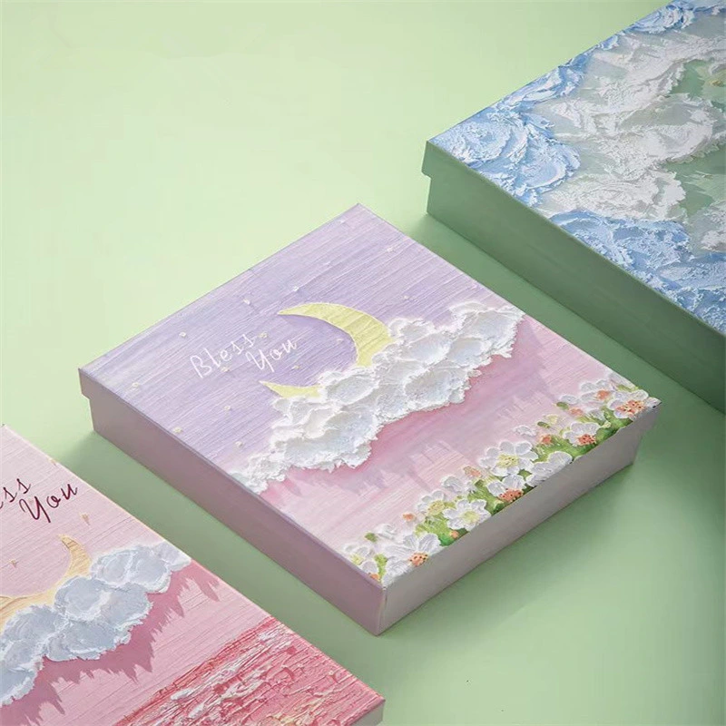 Oil Painting Printed Gift Box and Handbag Jewelry Perfume Chocolate Exquisite Box Wholesale Custom