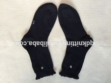 women black ruffle socks with button AQD-WS-21