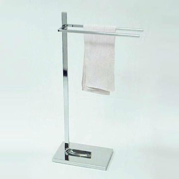 Two- rail chrome floor standing towel racks