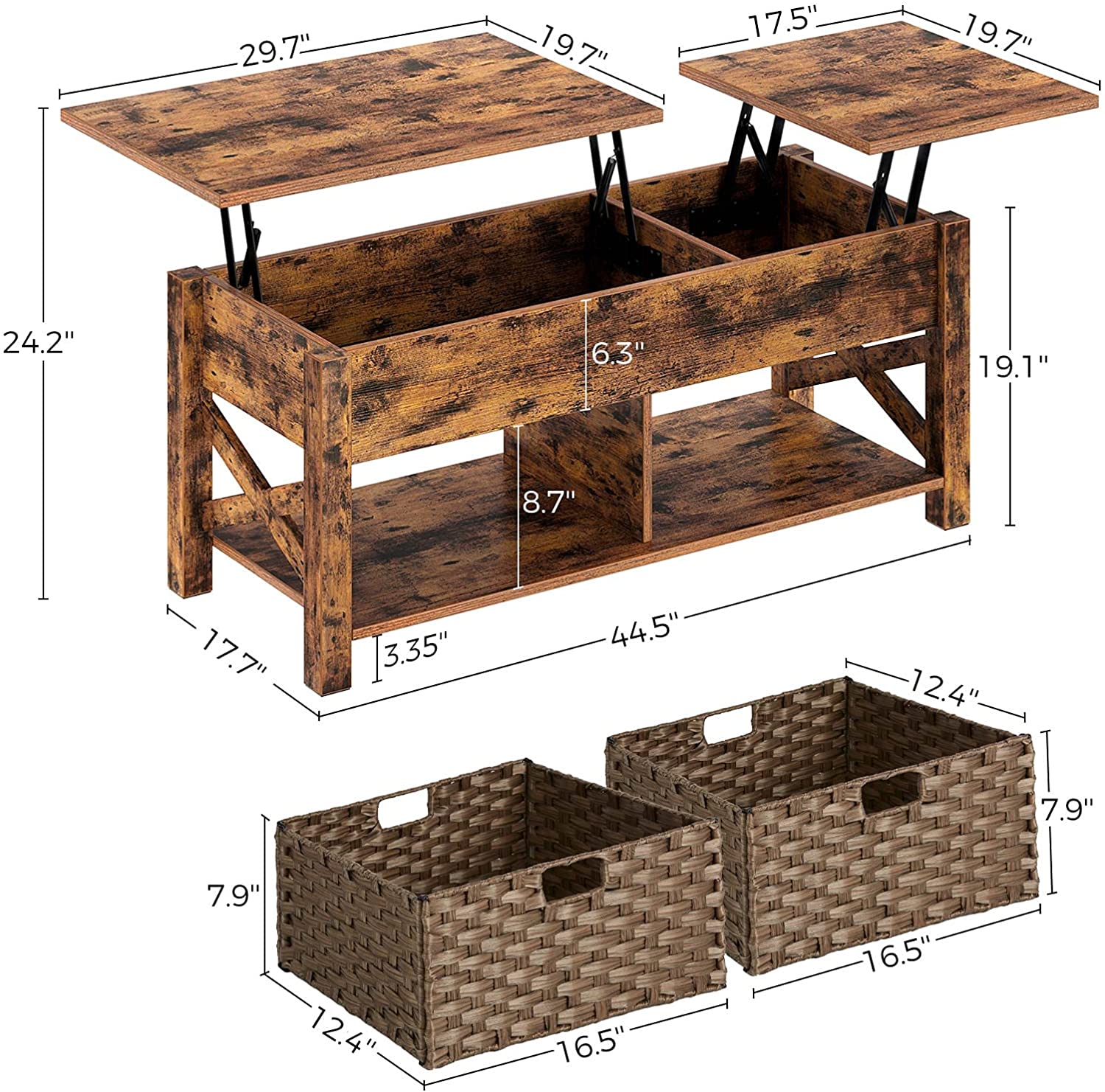 LiftableCoffee Table with Storage 