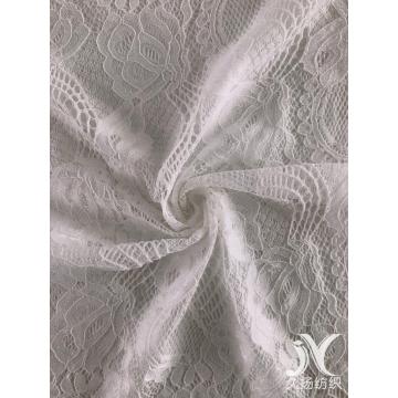 Tissu de dentelle de poly de fleur cordée