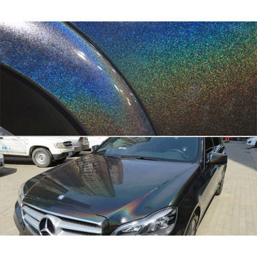 Gloss Rainbow Laser Black Car Wrap Wrap Vinyl