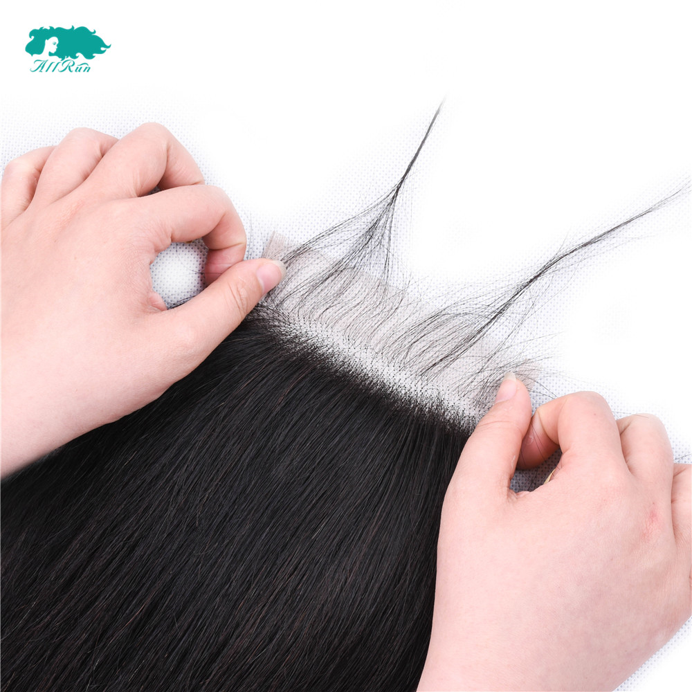 All run 4*4 lace closure Hair Human Black Natural Color Brazilian Human Hair