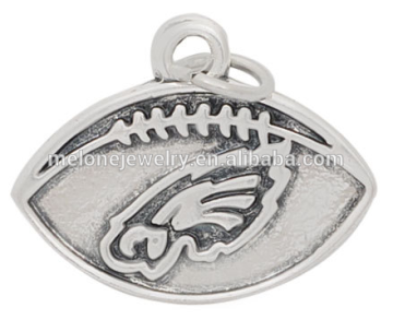 Antique Silver Alloy NFL Team Logo Charms Philadelphia Eagles Charm Wholesale