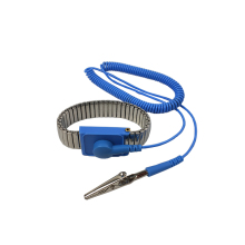 Silver Metal PU Cord Safety Anti-Static ESD Wrist Strap