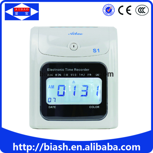 punching card time recording attendance machine