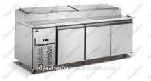 three doors stainless steel pizza refrigerator/commercial pizza workbench refrigerator