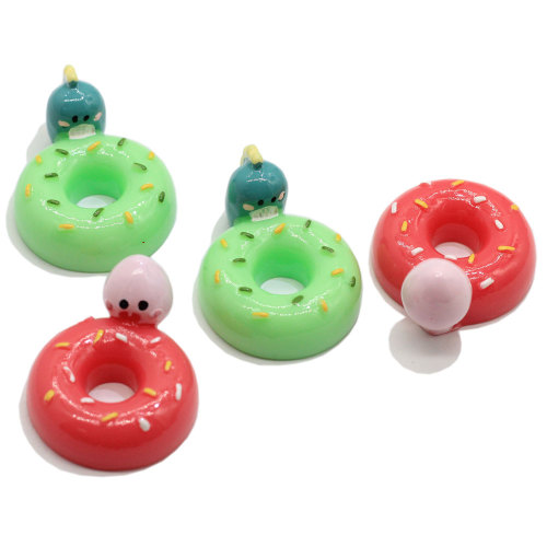 Cabujones de resina Kawaii Dounut, encantos de comida con parte trasera plana, pan en miniatura para hacer joyas, adorno de álbum de recortes