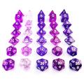 Bescon 35pcs Polyhedral RPG Dice Amethysts Set, DND Role Playing Game Dice Purple Sets 5X7pcs