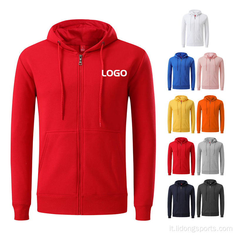 Logo Custom Blank Gym Unisex Zip Up Hoodie