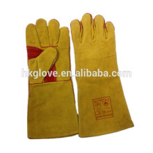 safe leather working protective welding gloves,12" long model