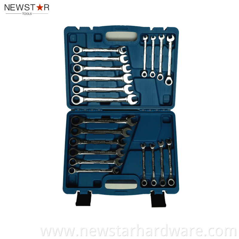 24pcs Black Ratchet Caixa de ferramentas Spanner ajustável
