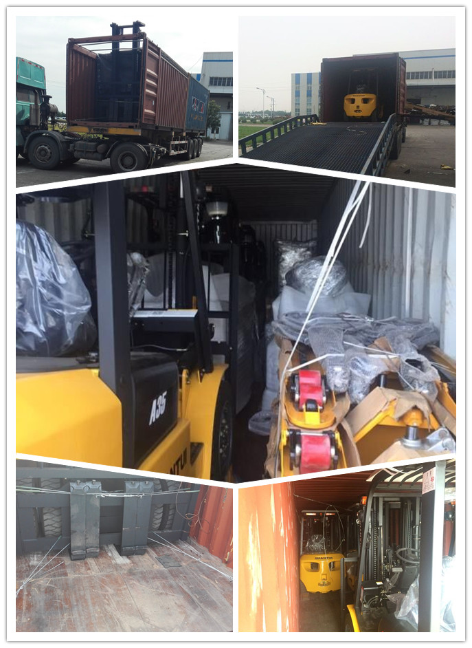 forklift truck shipped iin container