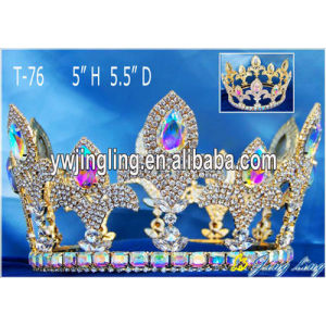 Full Round Crown Gold Pageant Crowns T-76-1