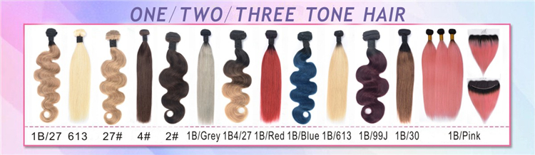 Hot Selling Unprocessed Indian Virgin Hair Body Wave Ombre 1B/blue Hair Weave Raw Human Hair Extensions