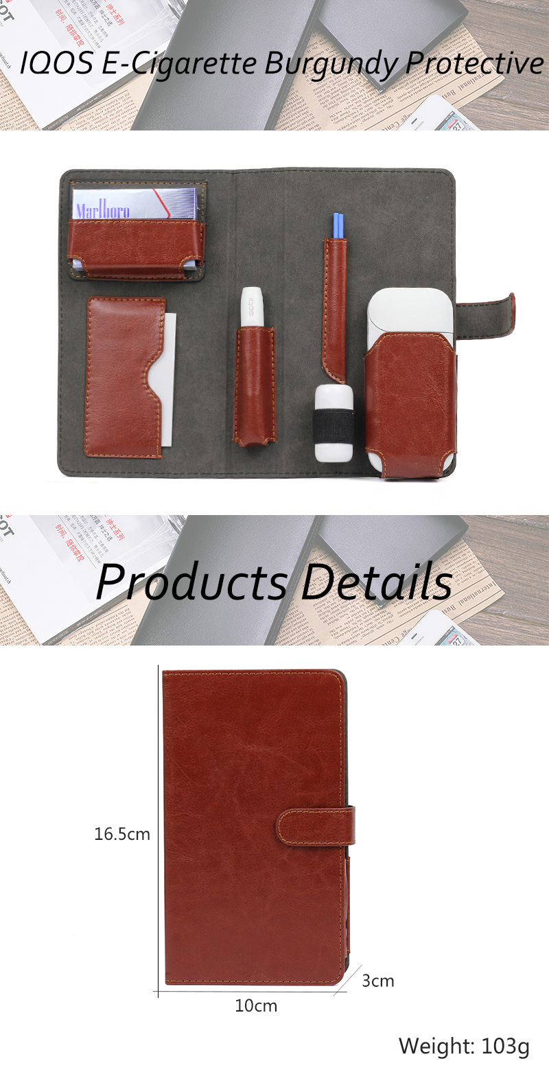 Burgundy Iqos Wallet Case 