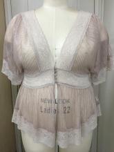 Plus Size Sheer Mesh Sleeve Top