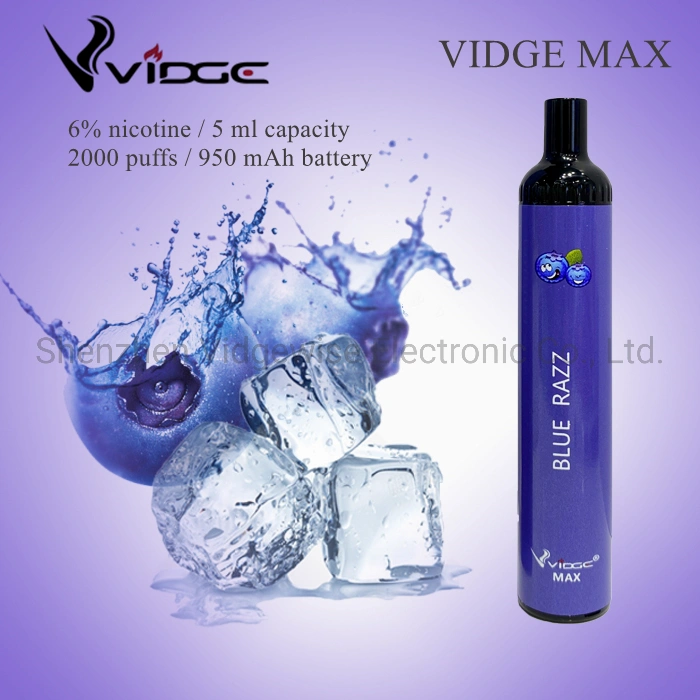 Pearly Design Outlook Ecigarette Vidge Max 2000 Puffs Disposable Vape