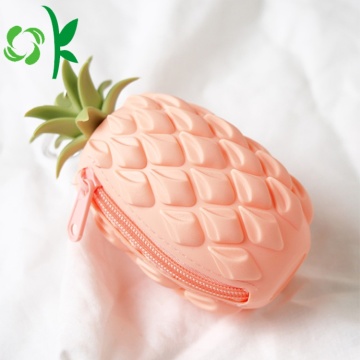 Pineapple Shape Silicone Coin Purse Holder With Zipper