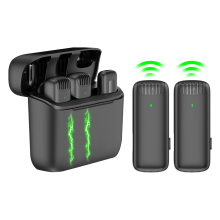 J13 Wireless Lavalier Microphone with Charging Case - Dual Clip-On Mics for iPhone