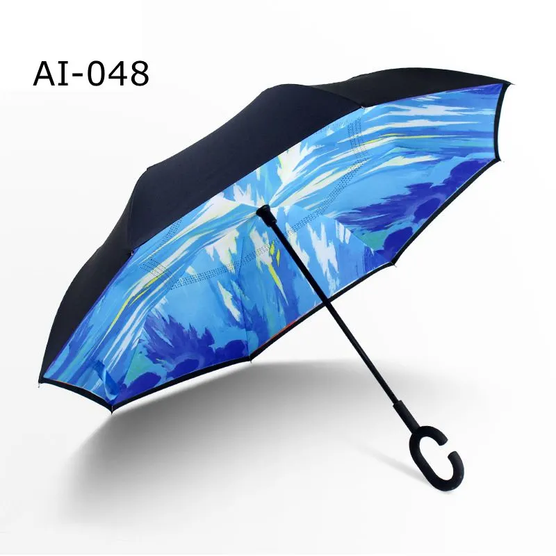 Umbrellas for Women with UV Protection Upside Down Umbrella with C-Shaped Handle