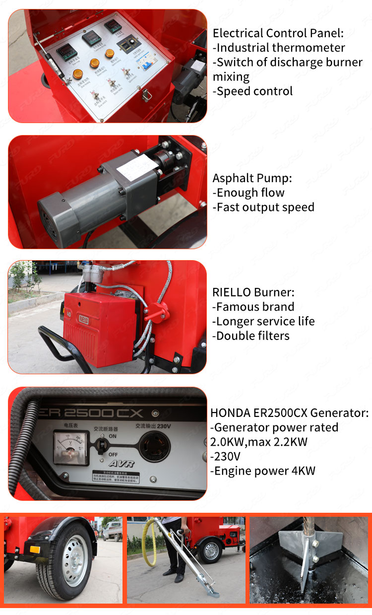 trailer asphalt crack sealing machine