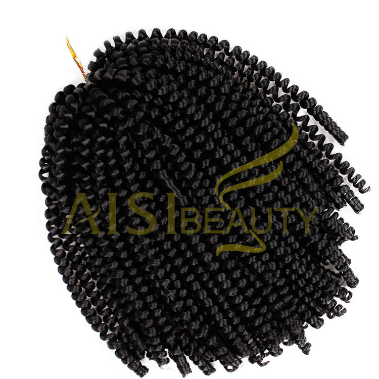 Aisi Beauty Wholesale Cheap Vendor Hotselling 8 Inch Kinky Curly Spring Twist Synthetic Crochet Braiding Hair Extensions