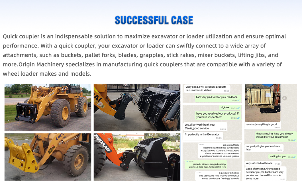 Origin Machinery loader quick coupler