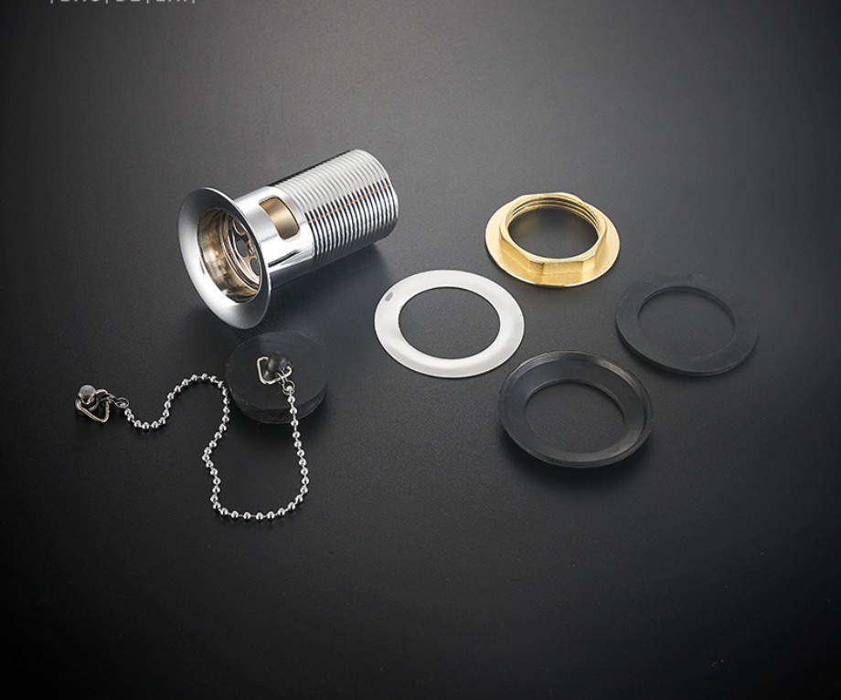 オーバーフローホール付きの洗浄Bsain廃棄物排水用のゴム製プラグと鉄チェーン付きシンク排水