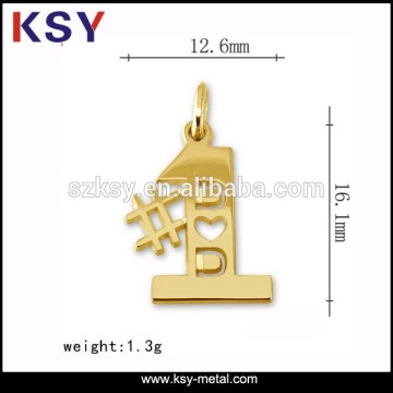 Shiny gold custom engraved metal jewelry tags