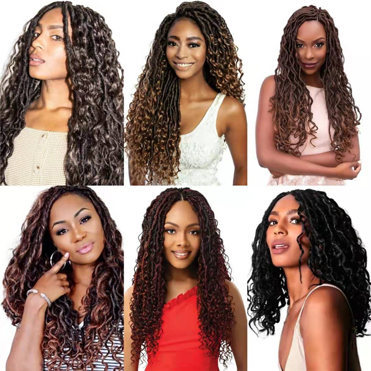 River locs Faux Locs Crochet Hair Braids Goddess River Locs Ringlet Synthetic Hair Extension