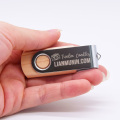 Clé USB à clip rotatif en bois