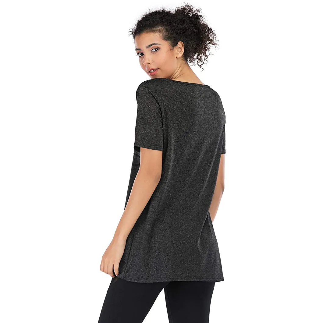 Cationic Breathable Fashion Solid Color Round Neck Short Sleeve T-Shirt