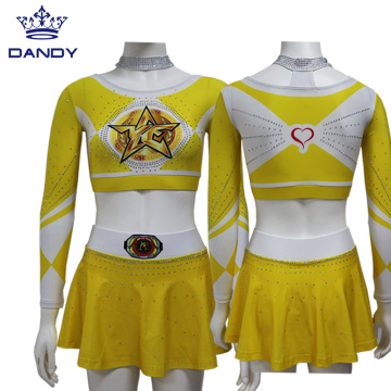 Anpassad gul Cheer Uniform för ungdomar