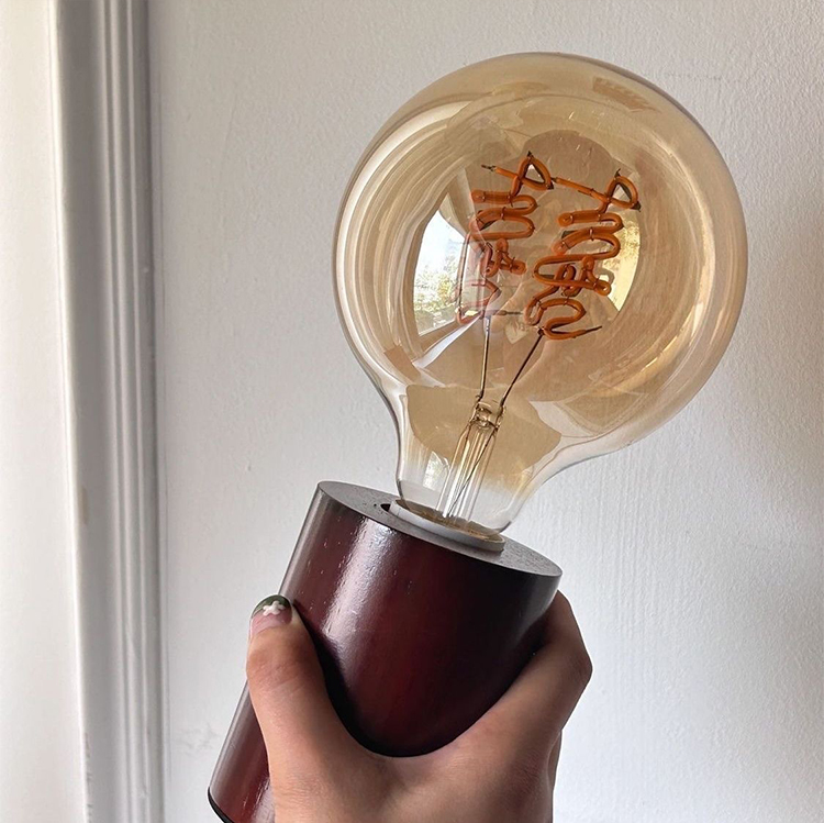 220V Dimmable New Soft Spiral LED Filament Bulb G125 Vintage Love Heart Letter Text Filament Decoration Bulb Light