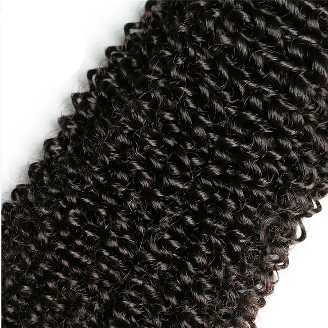 Kinky Curly Human Hair Bundles Virgin Remy Hair with closure lace frontals vendors brazilian peruvian weave free shipping 8A